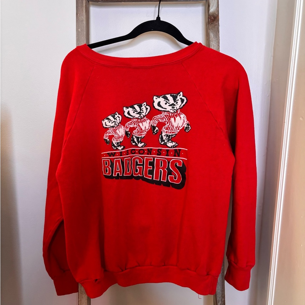 Vintage 80's University of Wisconsin Bucky Badger Crewneck Sweatshirt